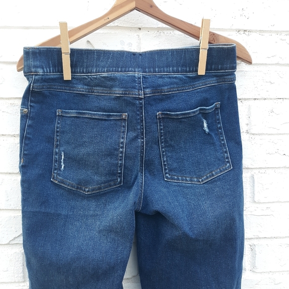 Spanx Skinny Jeans size Large Distressed Ankle - Picture 10 of 11